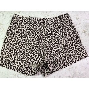J. Crew Shorts Womens Sz 4 Linen Leopard Print 3" Chino Short Shorts